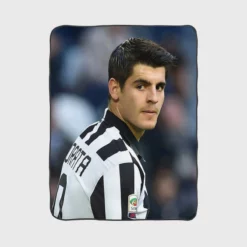 Alvaro Morata in Juventus Jersey Fleece Blanket 1