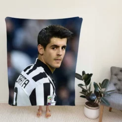 Alvaro Morata in Juventus Jersey Fleece Blanket