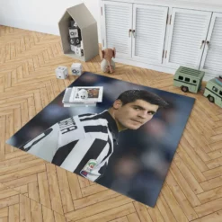 Alvaro Morata in Juventus Jersey Rug 1