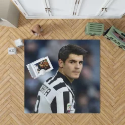 Alvaro Morata in Juventus Jersey Rug