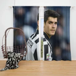 Alvaro Morata in Juventus Jersey Window Curtain