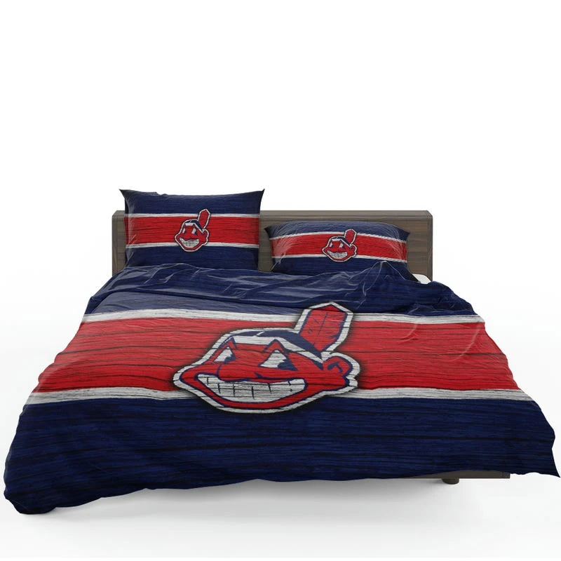 American Professional Baseball Team Cleveland Indians Bedding Set