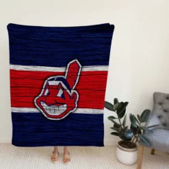 American Professional Baseball Team Cleveland Indians Fleece Blanket