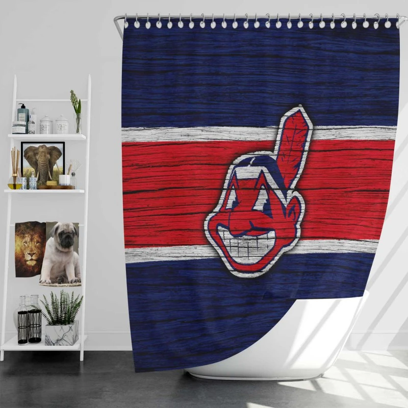 American Professional Baseball Team Cleveland Indians Shower Curtain