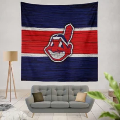 American Professional Baseball Team Cleveland Indians Tapestry