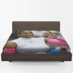 American Tennis Player Serena Williams Fitted Sheet 1