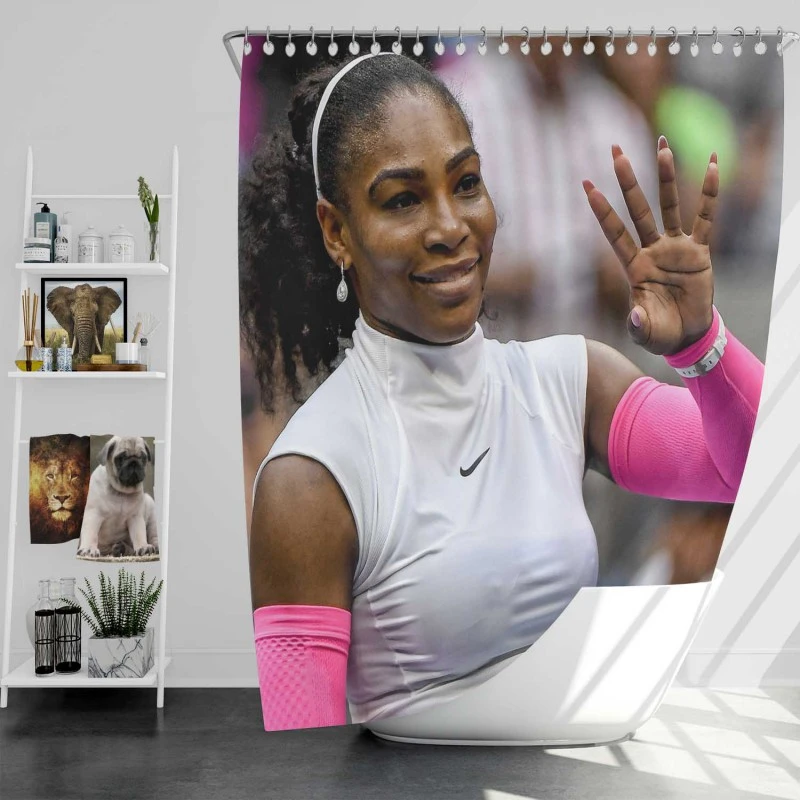 American Tennis Player Serena Williams Shower Curtain