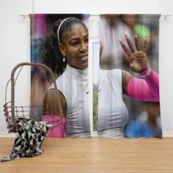 American Tennis Player Serena Williams Window Curtain