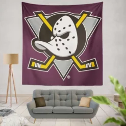 Anaheim Ducks Energetic Ice Hockey Team in America Tapestry