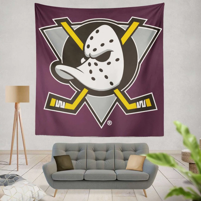 Anaheim Ducks Energetic Ice Hockey Team in America Tapestry