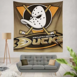 Anaheim Ducks Excellent NHL Ice Hockey Club in America Tapestry