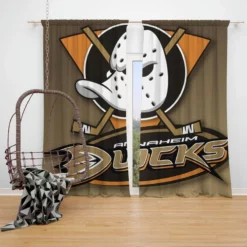 Anaheim Ducks Excellent NHL Ice Hockey Club in America Window Curtain