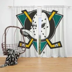 Anaheim Ducks Popular Ice Hockey Club in America Window Curtain