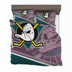 Anaheim Ducks Professional Ice Hockey Club in America Bedding Set 1