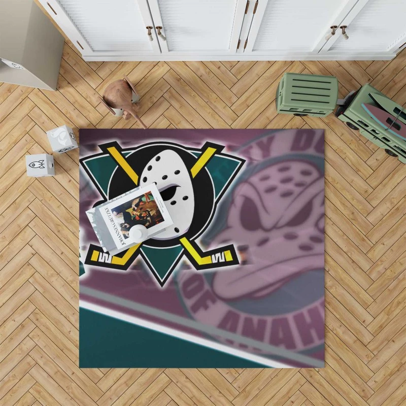 Anaheim Ducks Professional Ice Hockey Club in America Rug