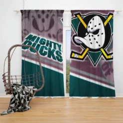 Anaheim Ducks Professional Ice Hockey Club in America Window Curtain
