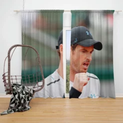 Andy Murray British Professional Tennis Player Window Curtain