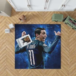 Angel Di Maria Argentina Champions League Player Rug