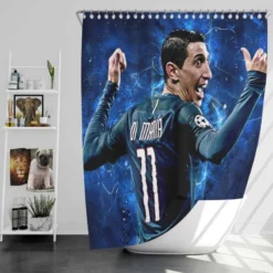 Angel Di Maria Argentina Champions League Player Shower Curtain