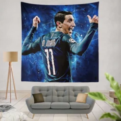 Angel Di Maria Argentina Champions League Player Tapestry