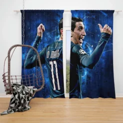 Angel Di Maria Argentina Champions League Player Window Curtain