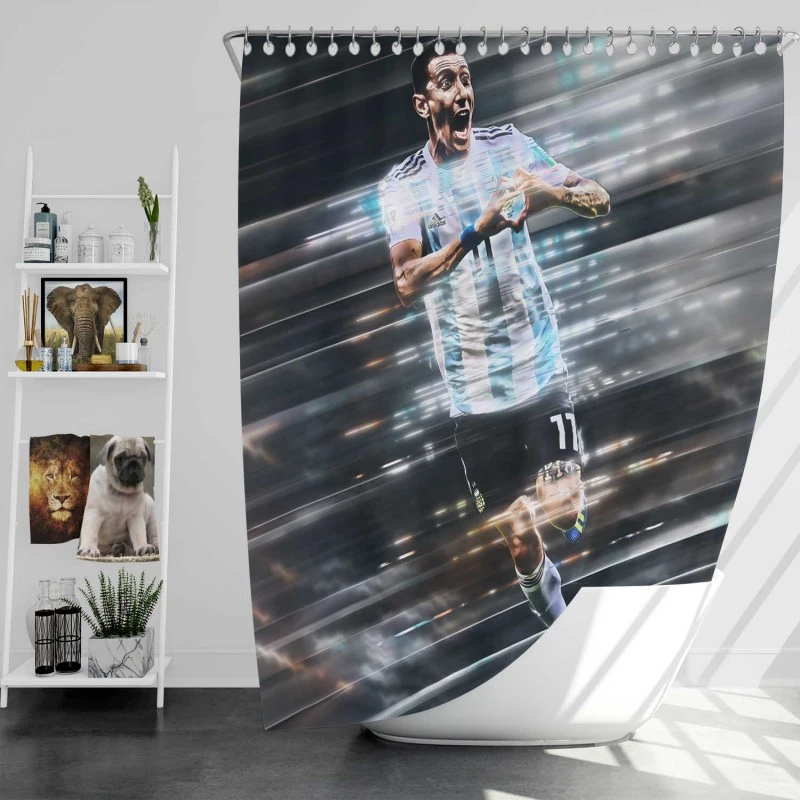 Angel Di Maria Coppa America Player for Argentina Shower Curtain