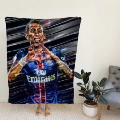 Angel Di Maria Energetic Football Player Argentina Fleece Blanket