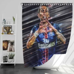 Angel Di Maria Energetic Football Player Argentina Shower Curtain