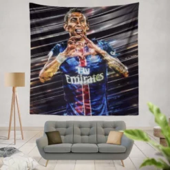 Angel Di Maria Energetic Football Player Argentina Tapestry