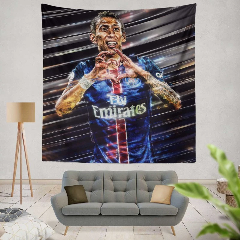 Angel Di Maria Energetic Football Player Argentina Tapestry