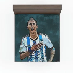 Angel Di Maria Ethical Argentina Foottball Player Fitted Sheet