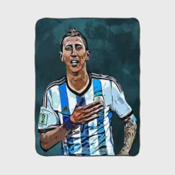 Angel Di Maria Ethical Argentina Foottball Player Fleece Blanket 1