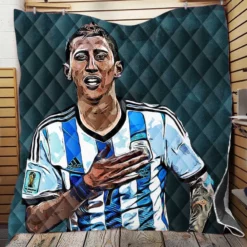 Angel Di Maria Ethical Argentina Foottball Player Quilt Blanket