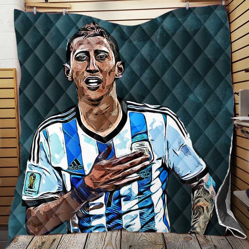 Angel Di Maria Ethical Argentina Foottball Player Quilt Blanket