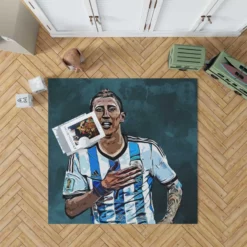 Angel Di Maria Ethical Argentina Foottball Player Rug