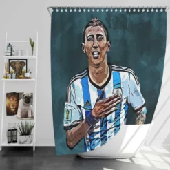 Angel Di Maria Ethical Argentina Foottball Player Shower Curtain