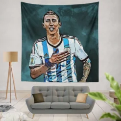 Angel Di Maria Ethical Argentina Foottball Player Tapestry