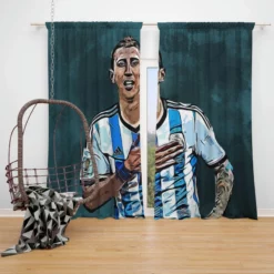 Angel Di Maria Ethical Argentina Foottball Player Window Curtain