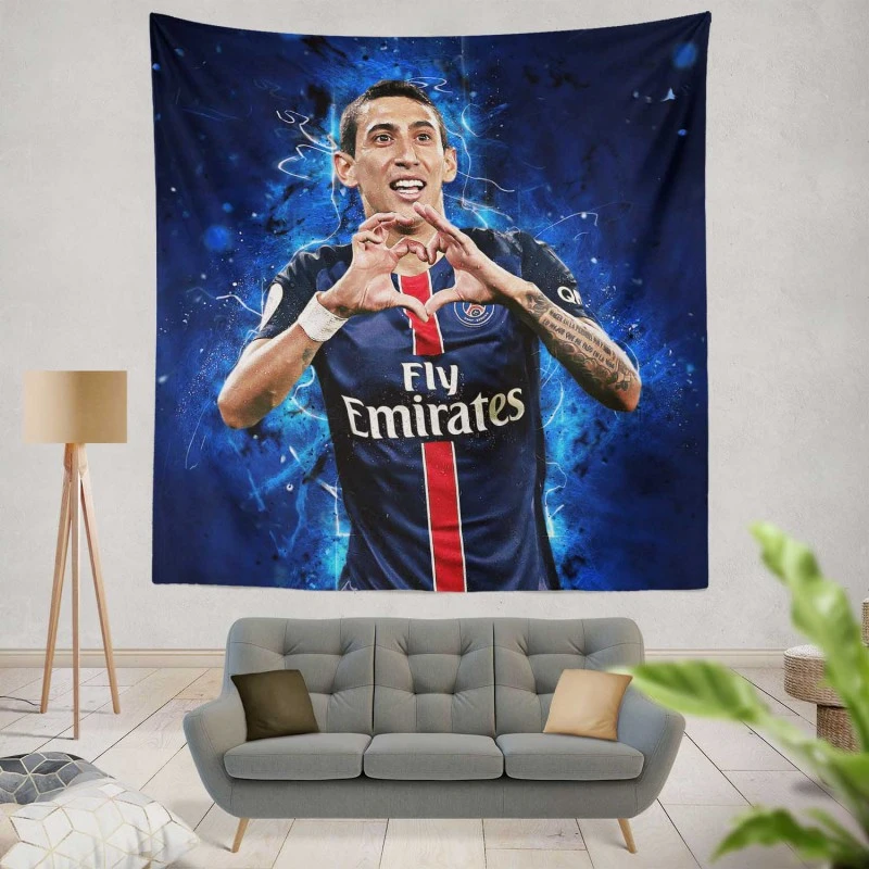 Angel Di Maria Exellent Argentina Midfeilder Tapestry