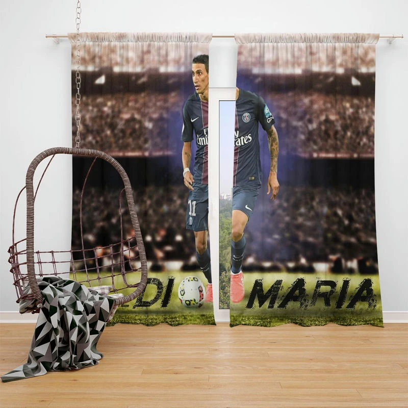 Angel Di Maria Populer Football Player Argentina Window Curtain