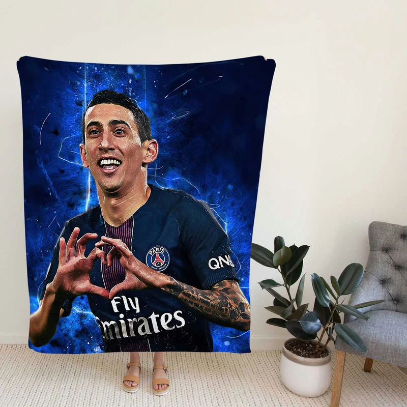 Angel Di Maria Top Ranked Argentina Soccer Player PSG Fleece Blanket