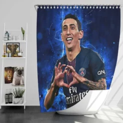 Angel Di Maria Top Ranked Argentina Soccer Player PSG Shower Curtain