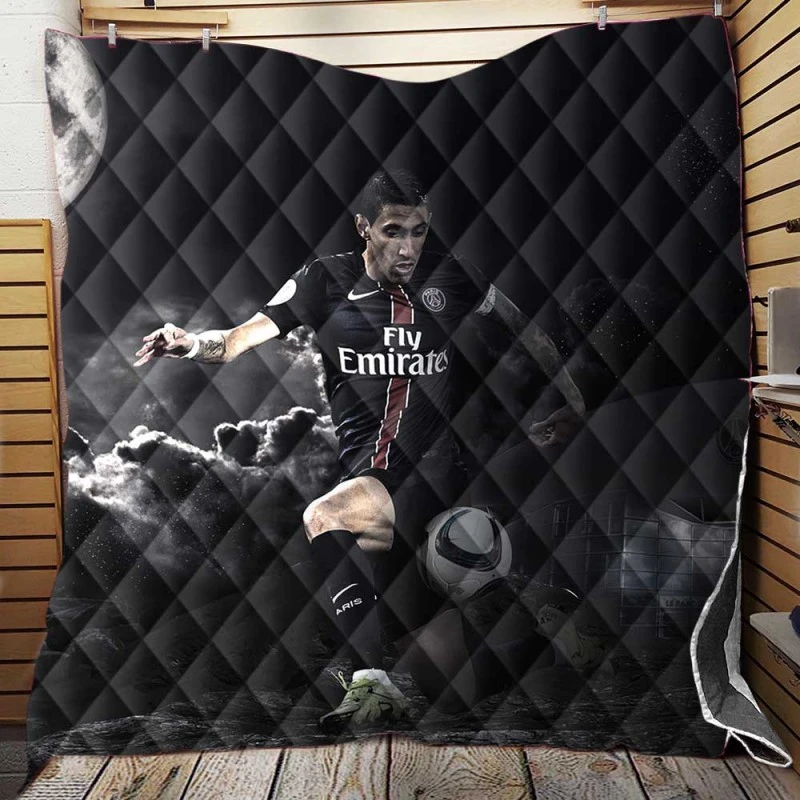 Angel Di Maria in PSG Jersey Quilt Blanket