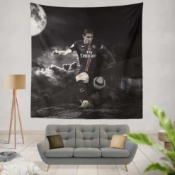 Angel Di Maria in PSG Jersey Tapestry