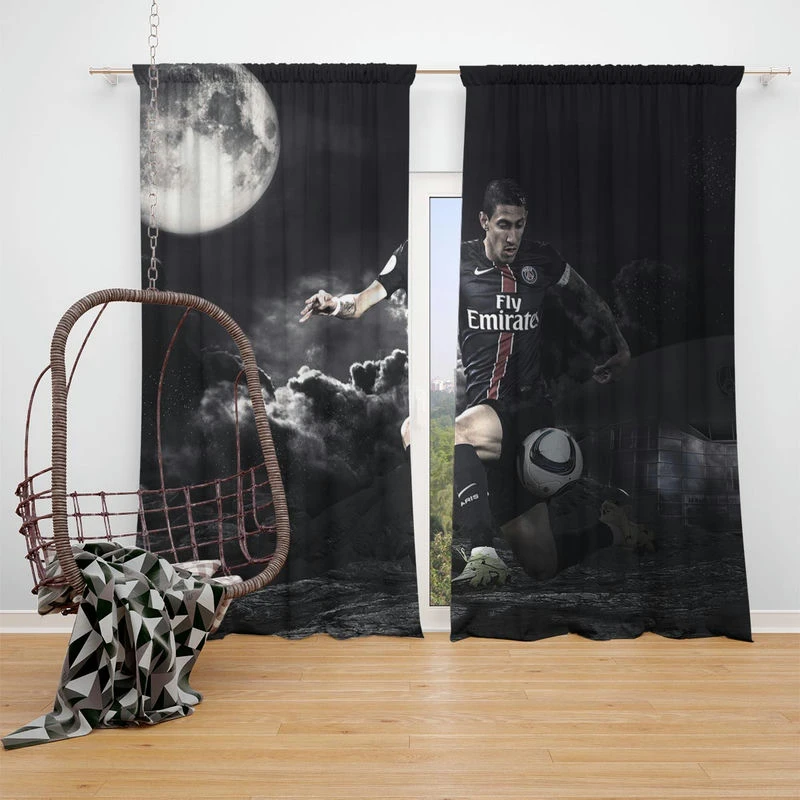 Angel Di Maria in PSG Jersey Window Curtain