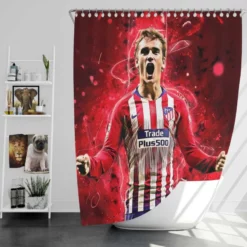 Antoine Griezmann  Atletico Madrid Expensive Player Shower Curtain
