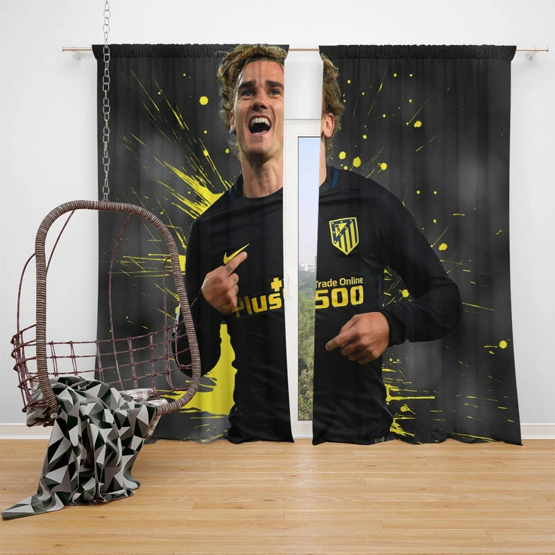 Antoine Griezmann  Atletico Madrid Top Forward Player Window Curtain