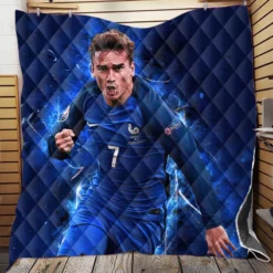 Antoine Griezmann  France Energetic Football player Quilt Blanket