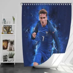 Antoine Griezmann  France Energetic Football player Shower Curtain