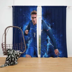 Antoine Griezmann  France Energetic Football player Window Curtain